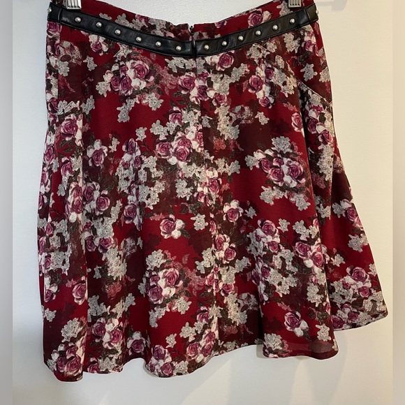 The kooples floral mini skirt with leather details XS - Picture 2 of 5